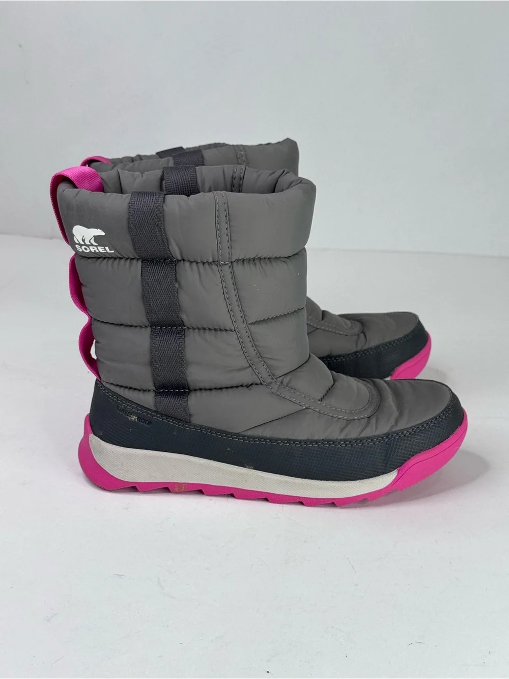 Sorel Kids Gray and Pink Padded Snow Boots
